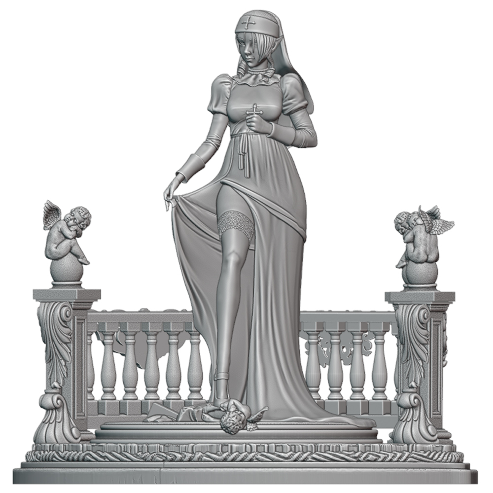 مجسم سيدة كهنة إلفية مع زينة ص - مراجعة Model Figure Base وسعره