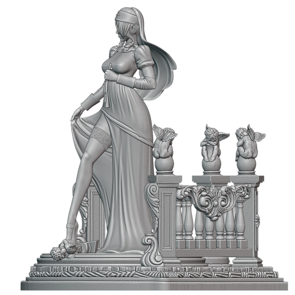مجسم سيدة كهنة إلفية مع زينة ص - مراجعة Model Figure Base وسعره